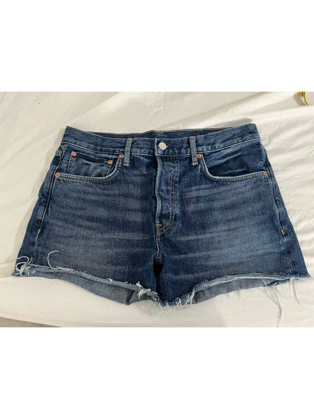 Buck Mason Women’s Strider Cut Off Denim Shorts Size 34
